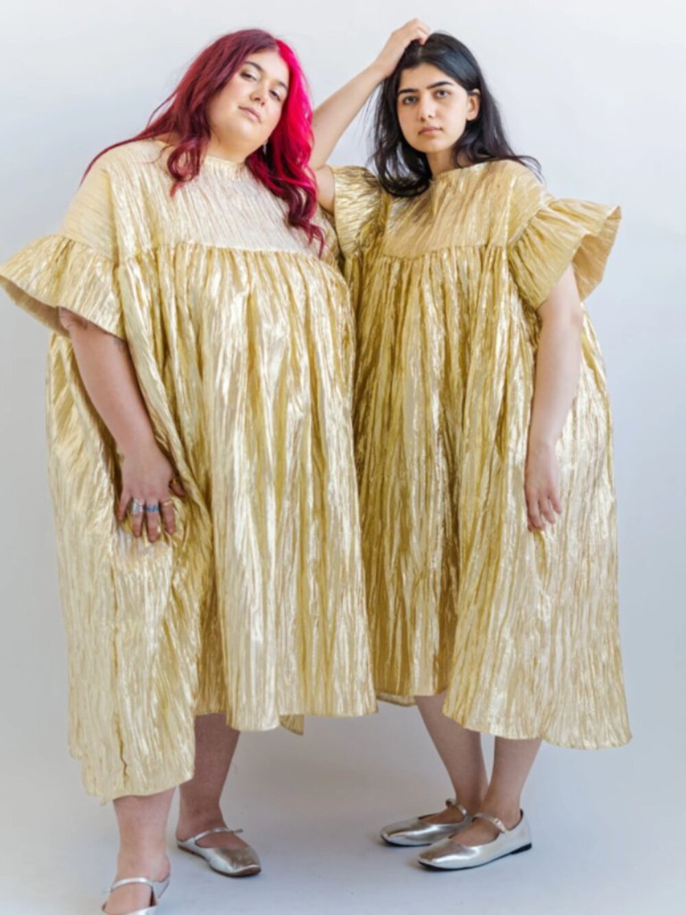 Nettle Studios Gold Metallic Mushroom Dress - OS+